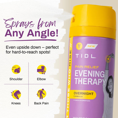 TIDL Pain Relief Spray Bundle – Morning, Cryotherapy & Evening Therapy – 3 x 3oz Sprays for Muscle, Joint, Neck, Back & Knee Pain Relief – Plant-Based Menthol Day & Night Care - Maple Wellness Supplements