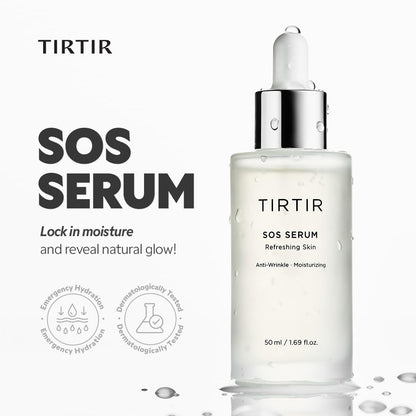 TIRTIR SOS Serum - Radiant Glow Boosting Face Serum - Plumping, Anti Aging, Hydrating - Visibly Smooth and Glowy Skin - Fragrance Free for All Skin Types, 1.69 fl.oz. - Maple Wellness Supplements