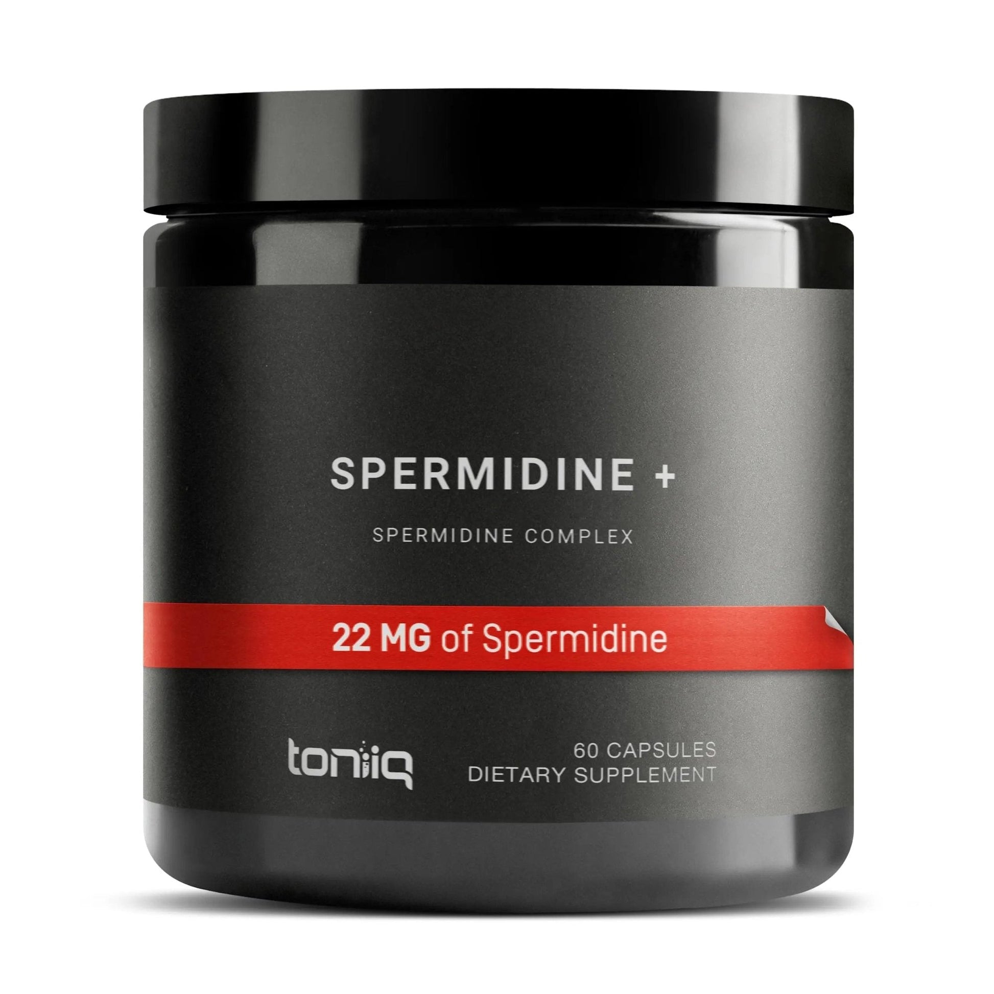Toniiq 22mg Ultra Concentrated Spermidine Supplement -Spermidine Supplements for Men and Women - Rice Germ Extract and Trihydrochloride Complex Blend - 60 Vegetarian Capsules - 30 Servings - Maple Wellness Supplements