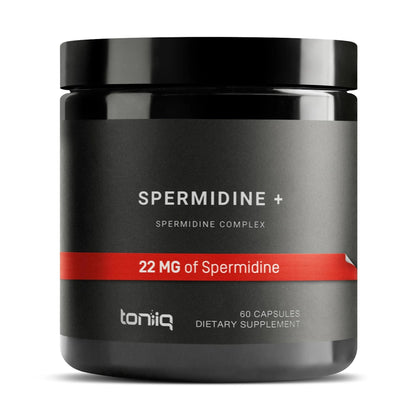 Toniiq 22mg Ultra Concentrated Spermidine Supplement -Spermidine Supplements for Men and Women - Rice Germ Extract and Trihydrochloride Complex Blend - 60 Vegetarian Capsules - 30 Servings - Maple Wellness Supplements