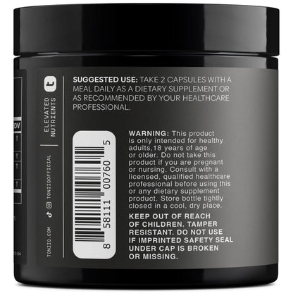 Toniiq Ashwagandha – 40:1 Concentrated Extract – 25% Withanolides – Wild Harvested in India – Highly Bioavailable with Black Pepper – Third-Party Tested – 120 Capsules - 1,300mg per Serving - Maple Wellness Supplements