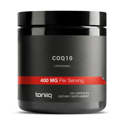 Toniiq CoQ10 400mg Extra Strength - Ultra High Purity - Liposomal for Superior Absorption - 98% Purified - Third-Party Tested, 120 Veggie Capsules - Maple Wellness Supplements