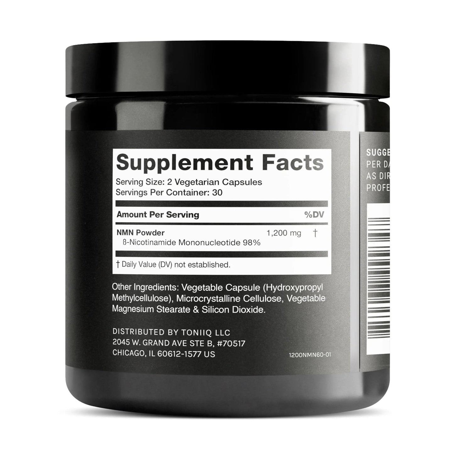 Toniiq NMN Supplement 1200mg - Third Party Tested Stabilized Capsules - 98% Highly Purified for NAD + - 60 Capsules Nicotinamide Mononucleotide Booster Supplement - Maple Wellness Supplements