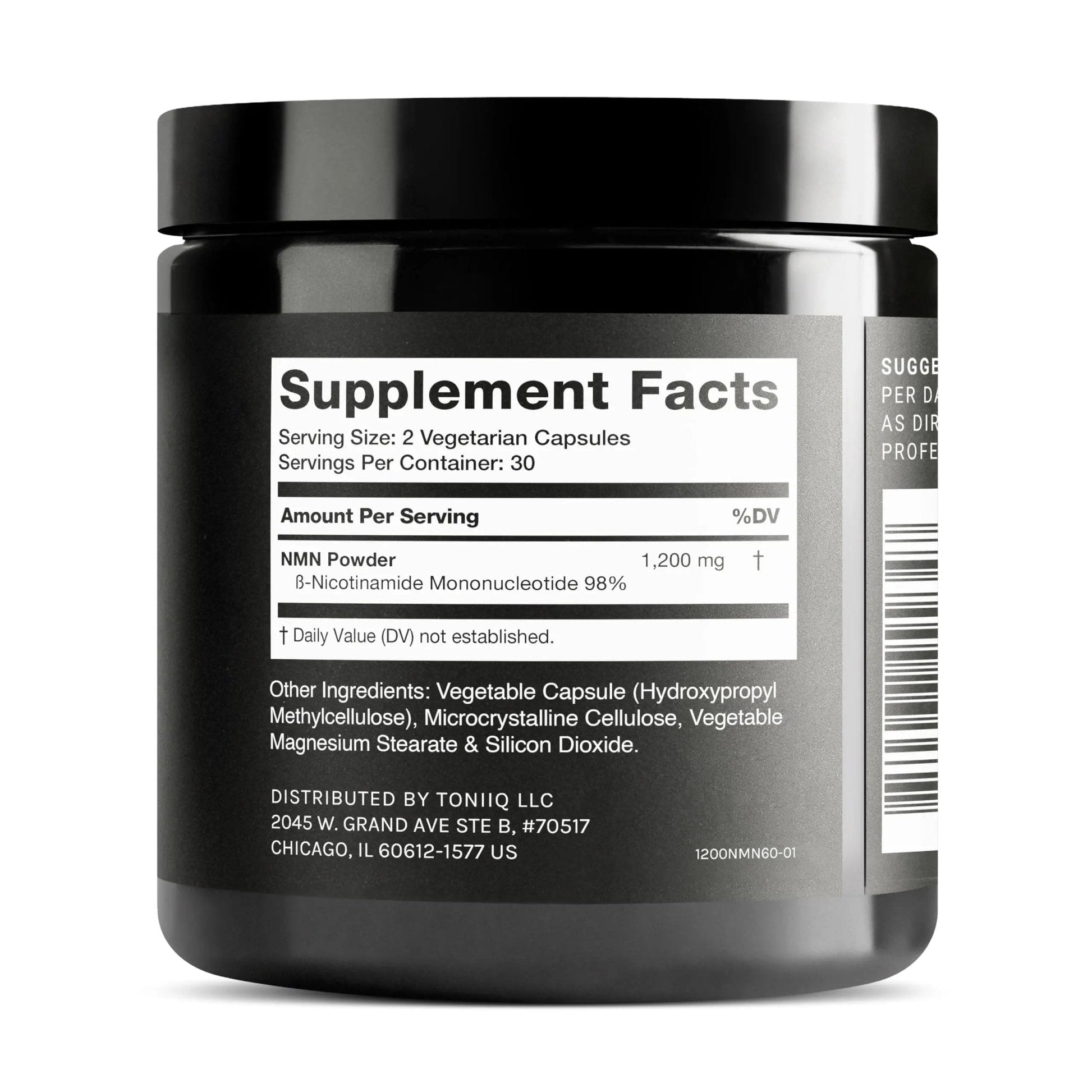 Toniiq NMN Supplement 1200mg - Third Party Tested Stabilized Capsules - 98% Highly Purified for NAD + - 60 Capsules Nicotinamide Mononucleotide Booster Supplement - Maple Wellness Supplements