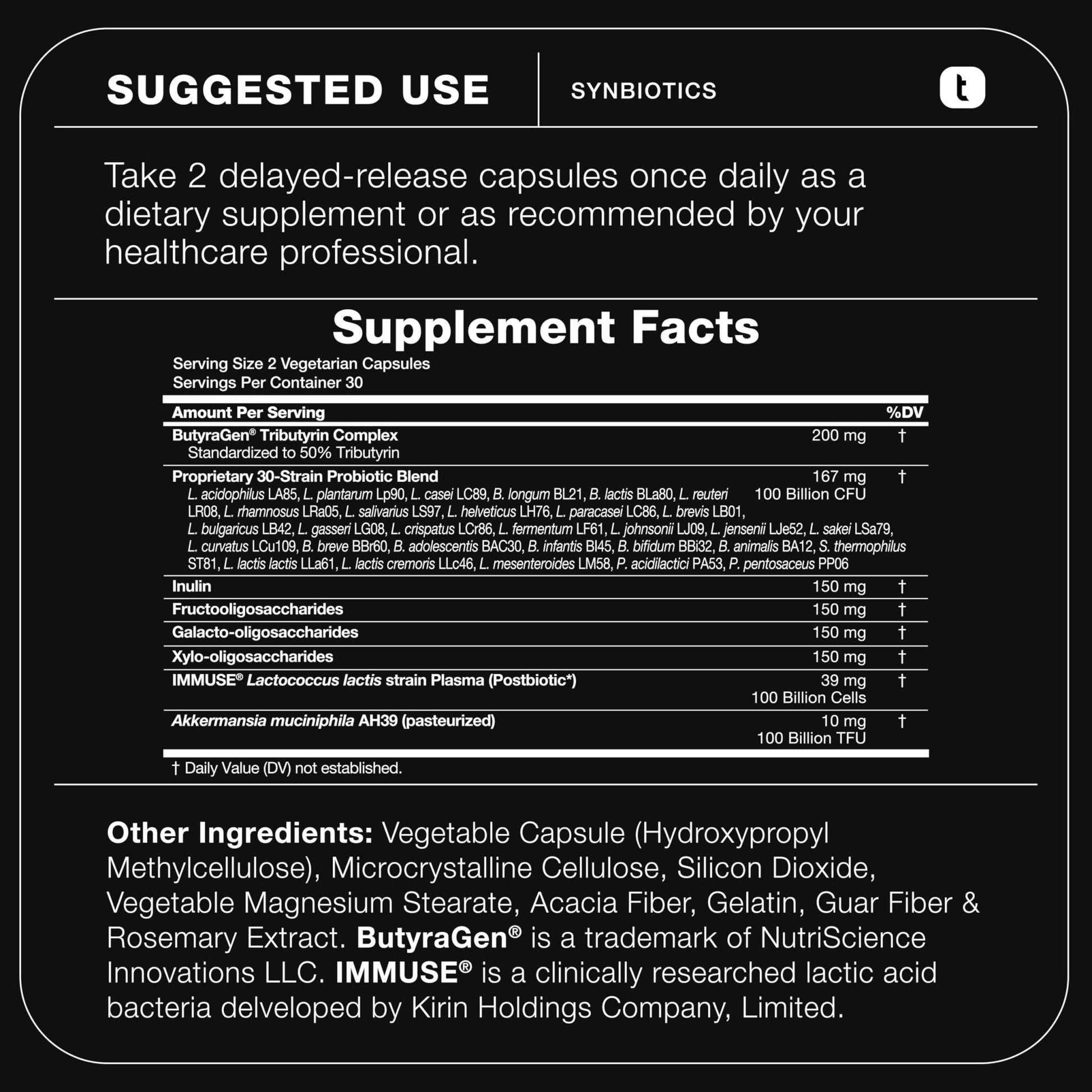 Toniiq Prebiotics and Probiotics – 200B CFU Synbiotic with Postbiotics IMMUSE® & ButyraGen® – 30 Strains for Gut & Digestive Health – Shelf-Stable - Maple Wellness Supplements