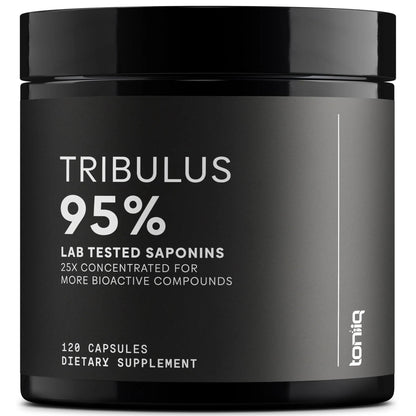 Toniiq Tribulus Terrestris for Men - Ultra High Potency 25:1 Extract with 95% Saponins - 1300mg Pure & Concentrated Formula - Third-Party Lab Tested for Purity & Quality - 120 Capsules - Maple Wellness Supplements