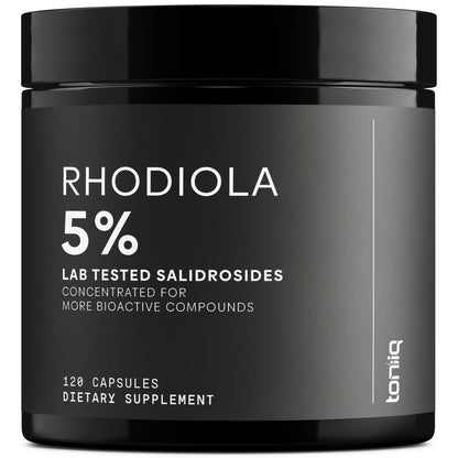 Toniiq Triple-Strength 600mg Rhodiola Rosea - 120 Capsules - 5% Salidroside Concentrated Extract - Highly Purified and Bioavailable - Maple Wellness Supplements