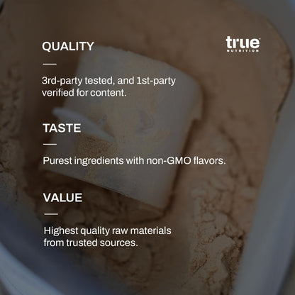 True Nutrition Whey Protein Concentrate Powder - 24g Complete Whey Protein per Serving - High Leucine, Full Amino Acid Profile - Gluten Free, Soy Free, Vegetarian - Chocolate Fudge Brownie - 2lb - Maple Wellness Supplements