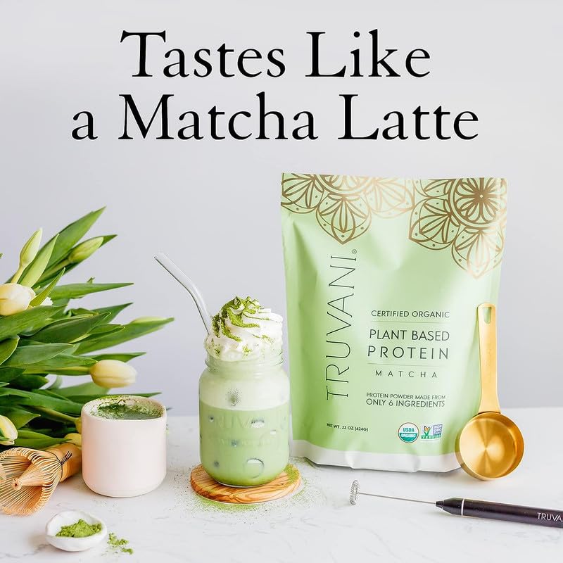 Truvani Organic Vegan Protein Powder Matcha - 20g of Plant Based, Organic Protein - Maple Wellness Supplements