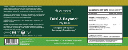 Tulsi - Holy Basil Supplement - Highest Potency, Maximum bio-availabilty, Made with Organic Herbs (Vegetarian Capsules, 120 Count) - Maple Wellness Supplements