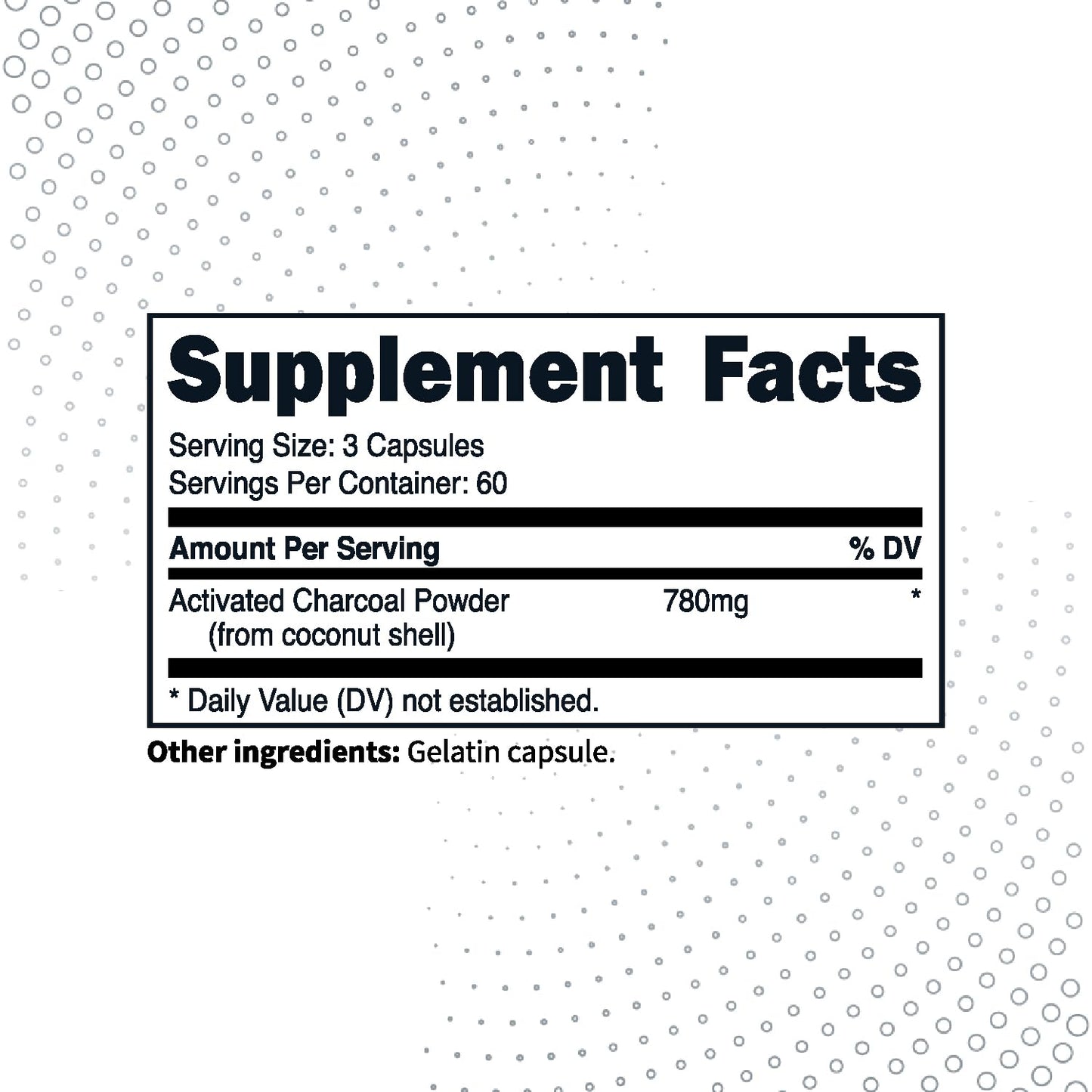 Type Zero Activated Charcoal Capsules (180 Count) - 60 Servings, 780mg Per Serving, from Coconut Shell, Non-GMO, Gluten-Free - Maple Wellness Supplements