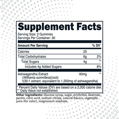 Type Zero Ashwagandha Gummies 1,200mg, 60 Gummies - Ashwagandha Herbal Extract Supplement - 30 Servings, Gluten Free, Non-GMO - Maple Wellness Supplements