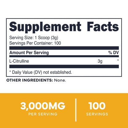 Type Zero L-Citrulline Base Powder, 3,000mg Per Serving - 100 Servings - Maple Wellness Supplements