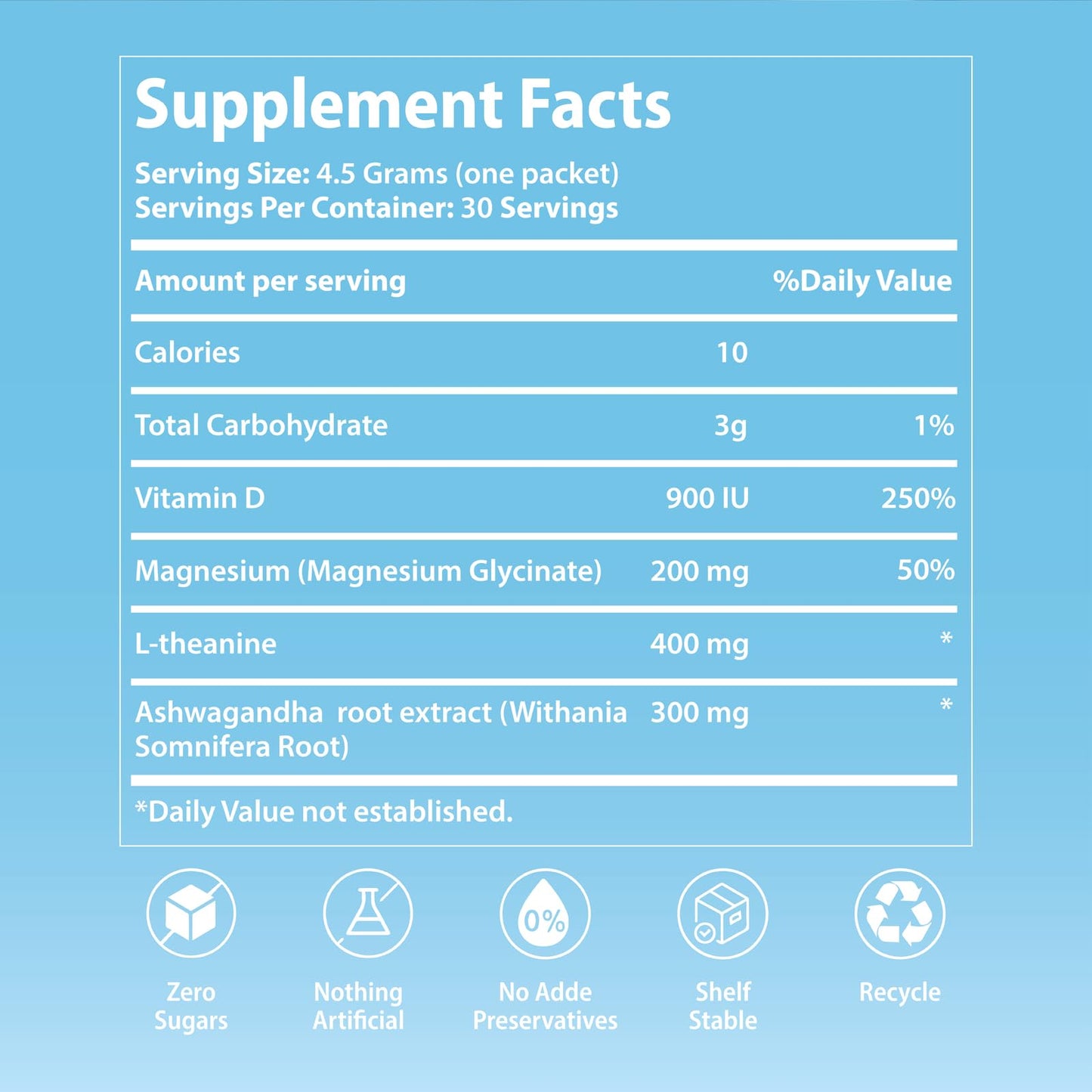 UltraCalm Super Cortisol Drink with Magnesium Glycinate, Ashwagandha, L-Theanine, Vitamin D3, Magnesium Powder for Sleep & Stress Relief - Maple Wellness Supplements
