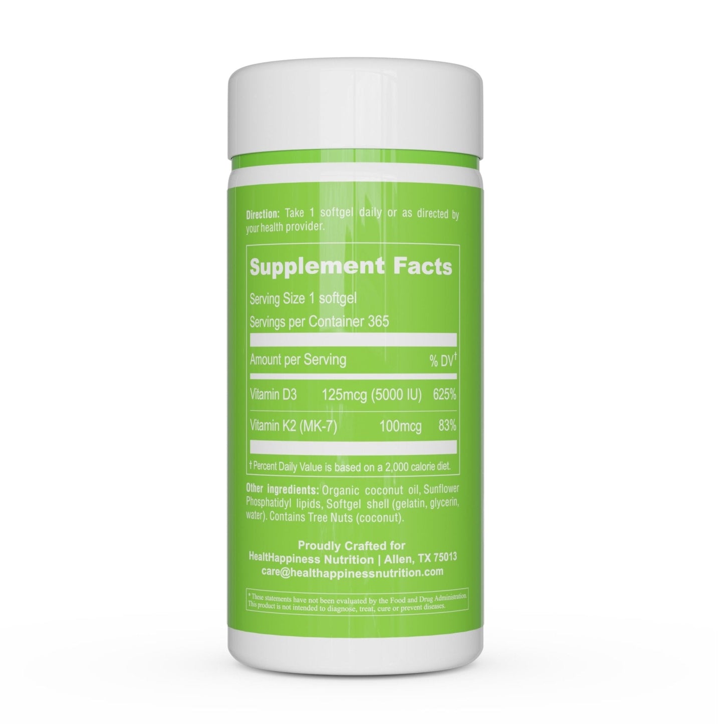 UpNourish Liposomal D3 K2 MK-7 – 365 Mini softgels with Organic Coconut Oil - 5000 IU 125 mcg Vitamin D3 and 100 mcg Vitamin k2 - Maple Wellness Supplements
