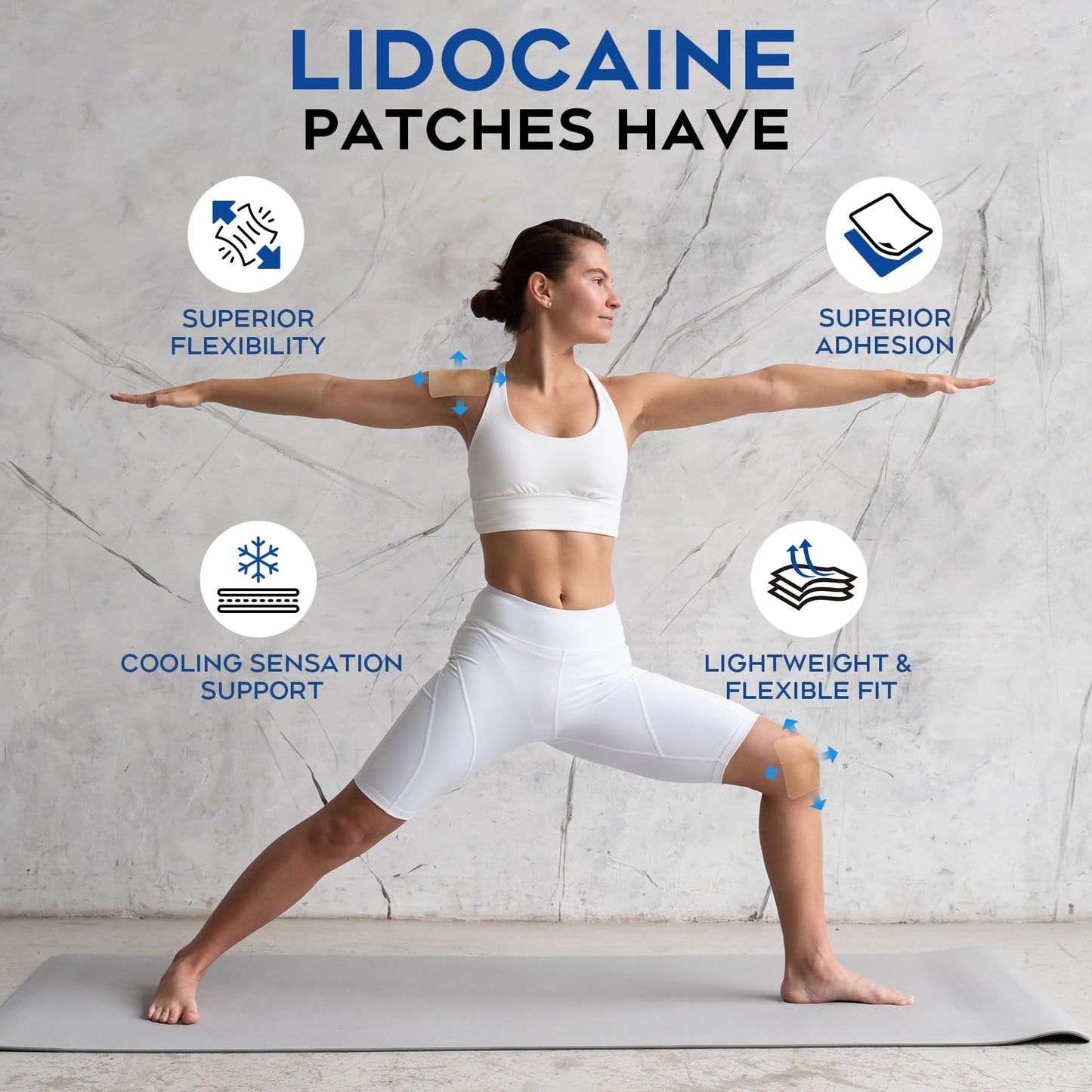 Uposiut Lidocaine 4% Patches - Extra Strength Lidocaine Patches (40 Patches), for Neck, Shoulder, Back, Knee, and Ankle Muscles, 12-Hour Effectiveness-A001L - Maple Wellness Supplements