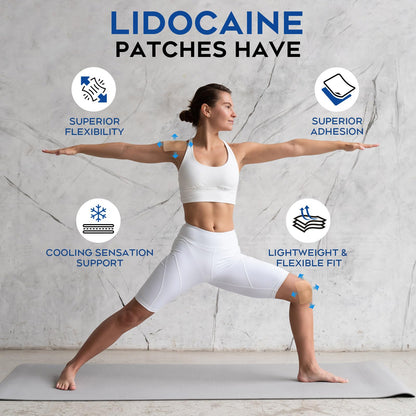 Uposiut Lidocaine 4% Patches - Extra Strength Lidocaine Patches (40 Patches), for Neck, Shoulder, Back, Knee, and Ankle Muscles, 12-Hour Effectiveness-A001L - Maple Wellness Supplements