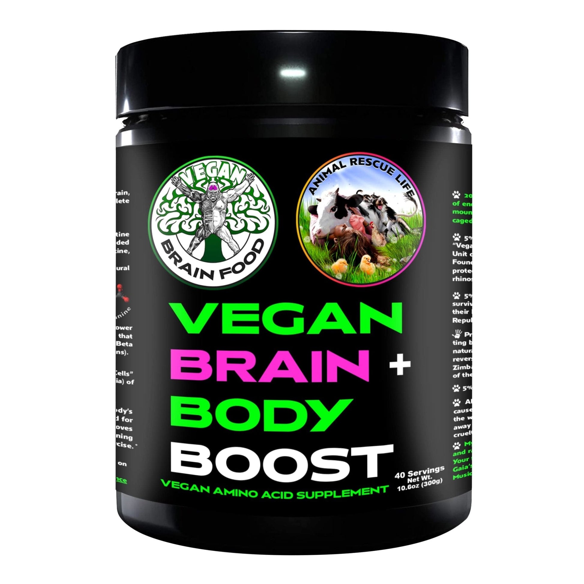 Vegan Brain & Body Boost: The Cherry On Top of A Plant-Based Lifestyle | Working Intelligence | Anti-Aging | Physical Fitness | Vegan Amino Acids - Creatine, Taurine & Beta Alanine | 40 Servings/300g - Maple Wellness Supplements