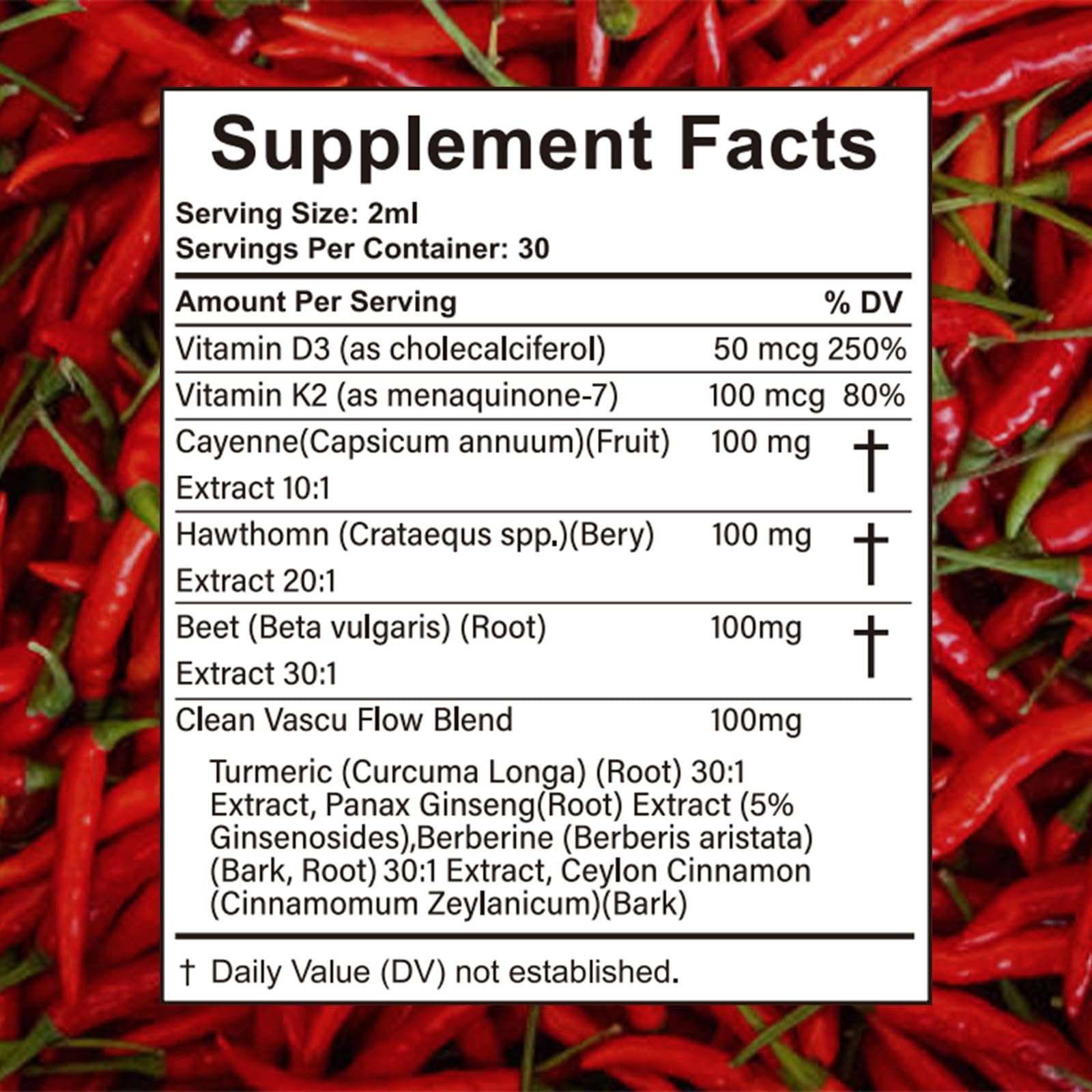 Velestoff Cayenne Pepper Drops, Cayenne Circulation Blend with Hawthorn Beet Root Turmeric Vitamin K2 D3 - Vegan, Non-GMO - 2FL.OZ (1 PCS) - Maple Wellness Supplements