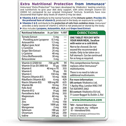 Vitabiotics Immunace Extra Protection Tablets, 30 count - Maple Wellness Supplements