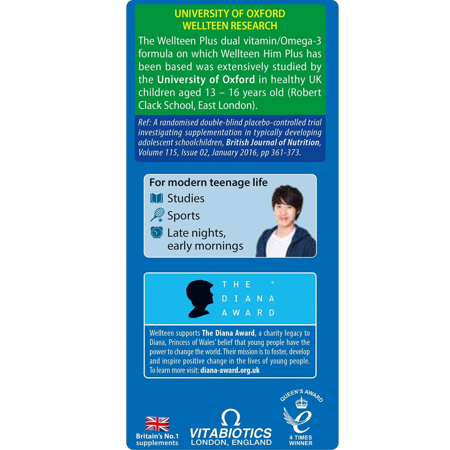 Vitabiotics Wellteen Him Plus Tablets/Capsules, 56 Count (Pack of 1) - Maple Wellness Supplements