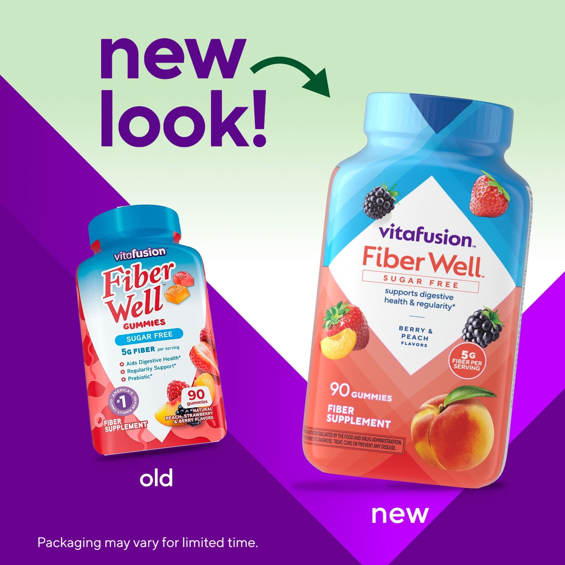 Vitafusion Fiber Well Gummy Vitamins, 90 Count (Packaging May Vary) - Maple Wellness Supplements