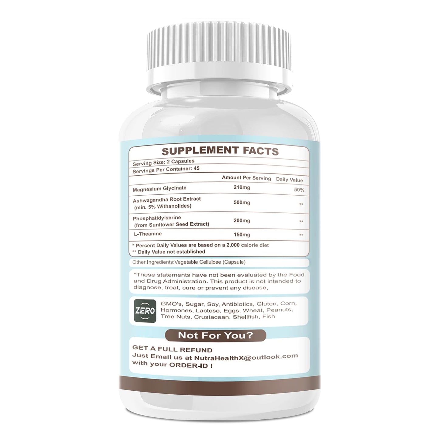 VitaHarbor Cortisol Supplement for Women and Men, 4-in-1 Cortisol Reducer with Magnesium Glycinate, Ashwagandha, Phosphatidylserine, L-Theanine, for Relaxation & Calm Support, 90 Veg Caps - Maple Wellness Supplements
