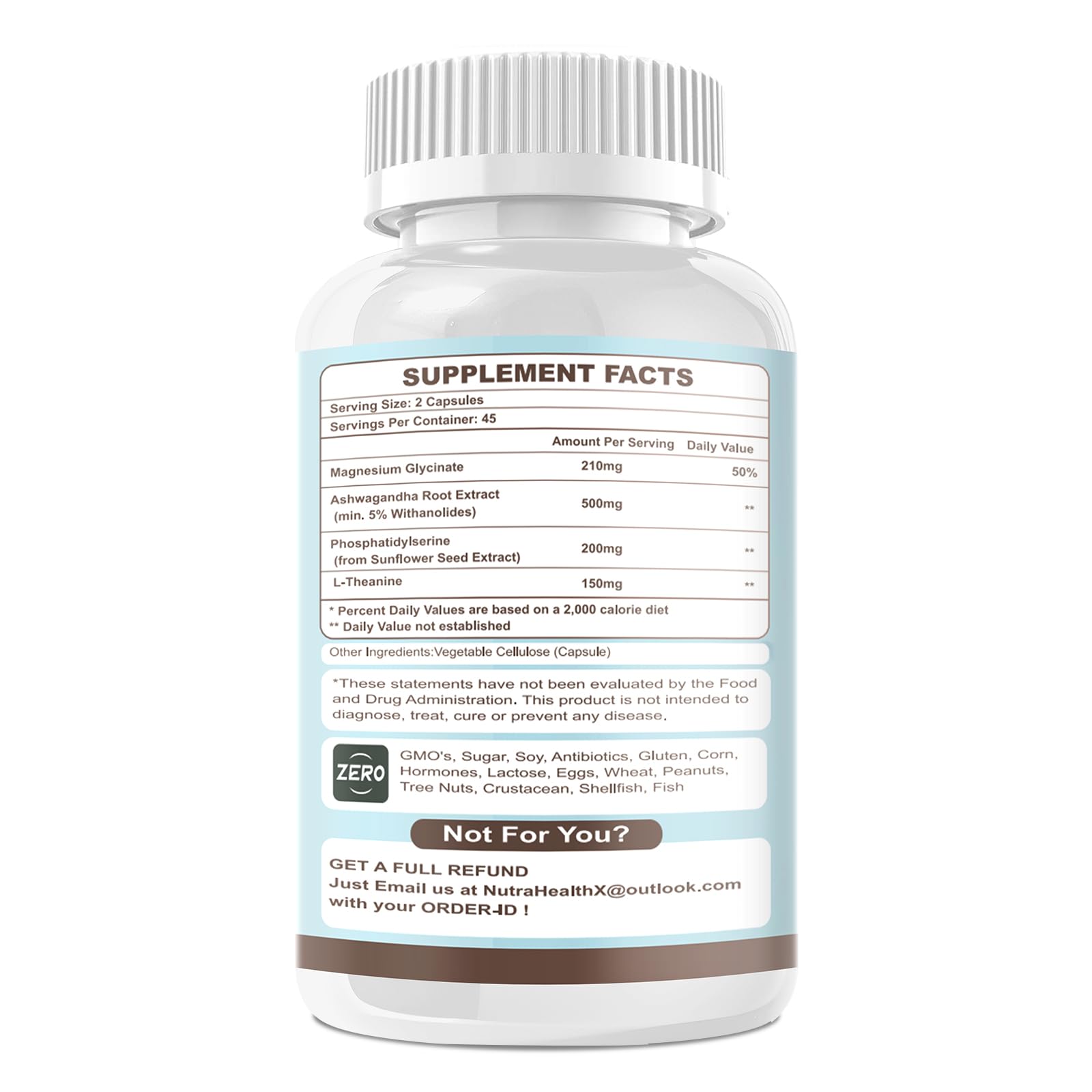 VitaHarbor Cortisol Supplement for Women and Men, 4-in-1 Cortisol Reducer with Magnesium Glycinate, Ashwagandha, Phosphatidylserine, L-Theanine, for Relaxation & Calm Support, 90 Veg Caps - Maple Wellness Supplements