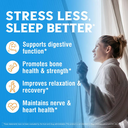 Vitalibre 6 in 1 Magnesium Complex for Women Men, 260mg Elemental Magnesium | Max Absorption | Chelated Magnesium Supplement for Bone, Relaxation & Nerves Support | Non-GMO, 120 Vegan Capsules - Maple Wellness Supplements