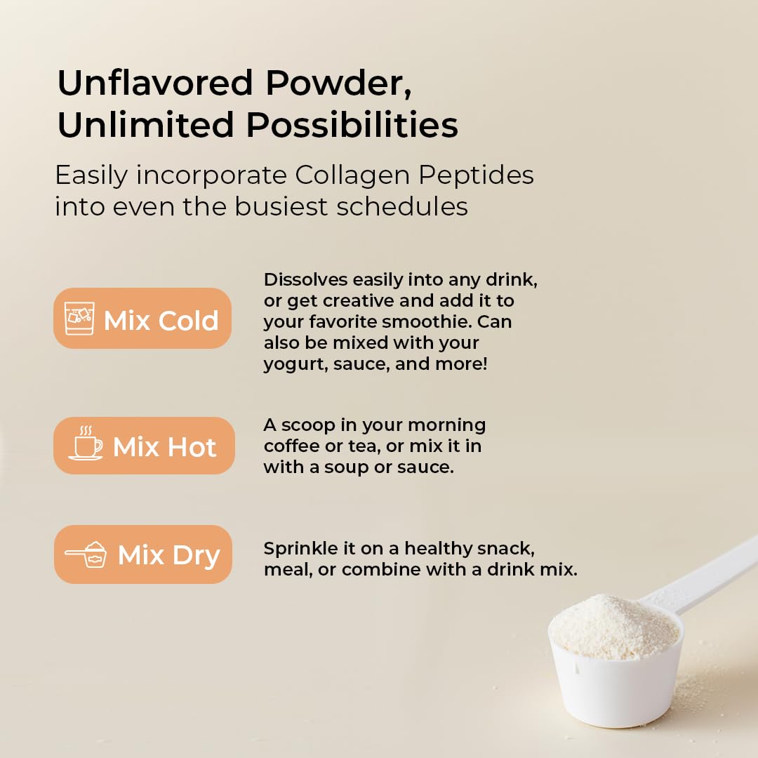 VitaMedica Collagen Peptides Powder for Women & Men - Healthy Hair, Skin, Nails, Bones and Joints - Hydrolyzed Types I & III, Grass-Fed, Pasture-Raised Protein, Zero Sugar - 30 Servings - Maple Wellness Supplements