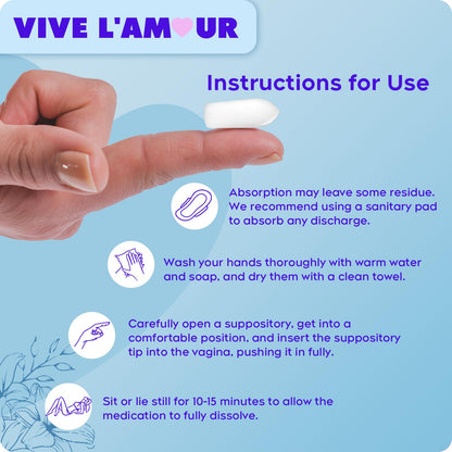 Vive L'Amour 15mg Hyaluronic Acid Vaginal Suppositories (2-Pack, 24 Count), Vaginal Moisturizer, Continuous Hydration, Relieves Vaginal Dryness, Restores Natural Softness & Elasticity, Vaginal Health - Maple Wellness Supplements