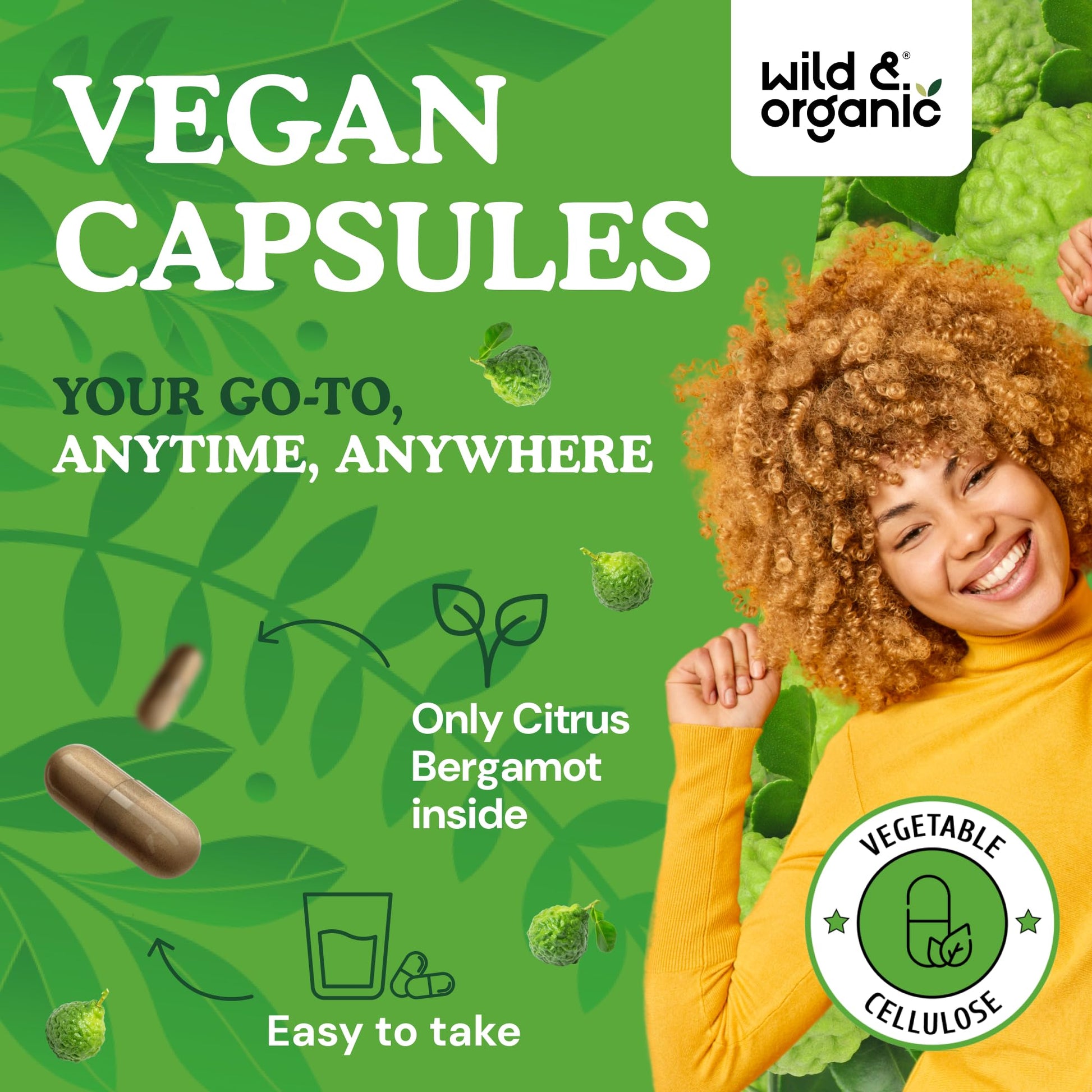 Wild & Organic Citrus Bergamot Capsules - Antioxidant & Overall Support - Citrus Bergamot Extract Capsules - Bergamia Fruit Powder Supplement - Maple Wellness Supplements