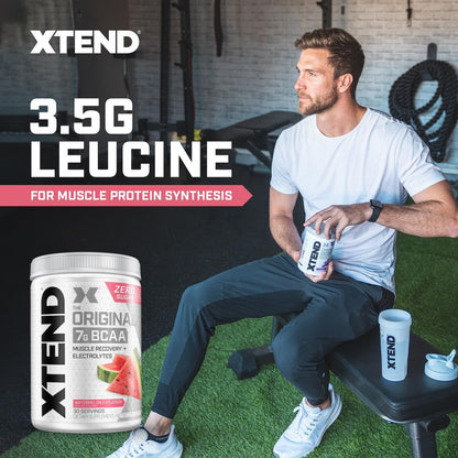 Xtend Original BCAA Powder, 7g BCAAs and 2.5g L-Glutamine for Muscle Recovery Hydration and Lean Muscle, Sugar Free Intra and Post Workout Drink with Electrolytes - Maple Wellness Supplements
