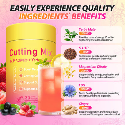 Yooloks Cutting Drink Mix – 5-HTP, Yerba Mate & Magnesium, FOS | Supports Satiety Signaling, Energy & Gut Health - Maple Wellness Supplements