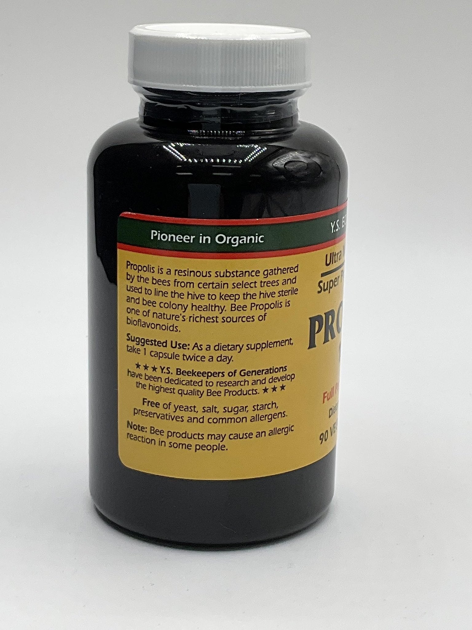 Y.S. Organic Bee Farms Propolis-Raw Unprocessed 1000mg - Your Gateway to Wellness - 90 Capsules with Bonus worldwidenutrition Multi Purpose Key Chain - Maple Wellness Supplements