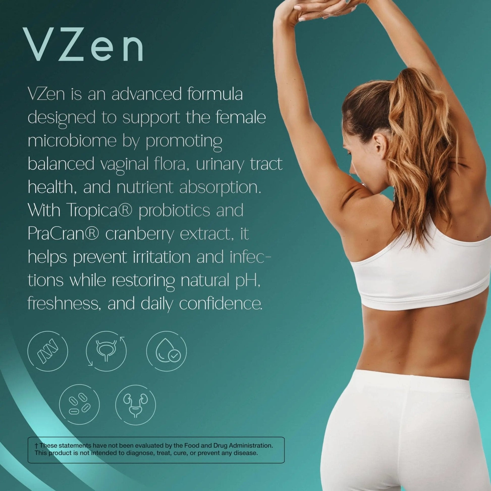 Zenos Health VZen Vaginal Probiotics for Women – Probiotics and Prebiotics for Digestive Health & Bloating Relief for Women – Improve Gut Health, Urinary Tract & Daily Wellness - Made in USA, 30 Caps - Maple Wellness Supplements
