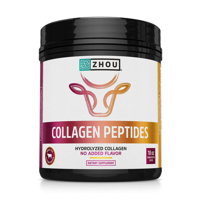 Zhou Collagen Peptides Hydrolyzed Protein Powder – Grass Fed, Pasture Raised, Unflavored - Maple Wellness Supplements