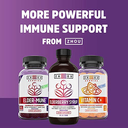 Zhou Nutrition Garlic Supplement With Allicin, Extra Strength 5000mcg Allicin Per Serving - Maple Wellness Supplements