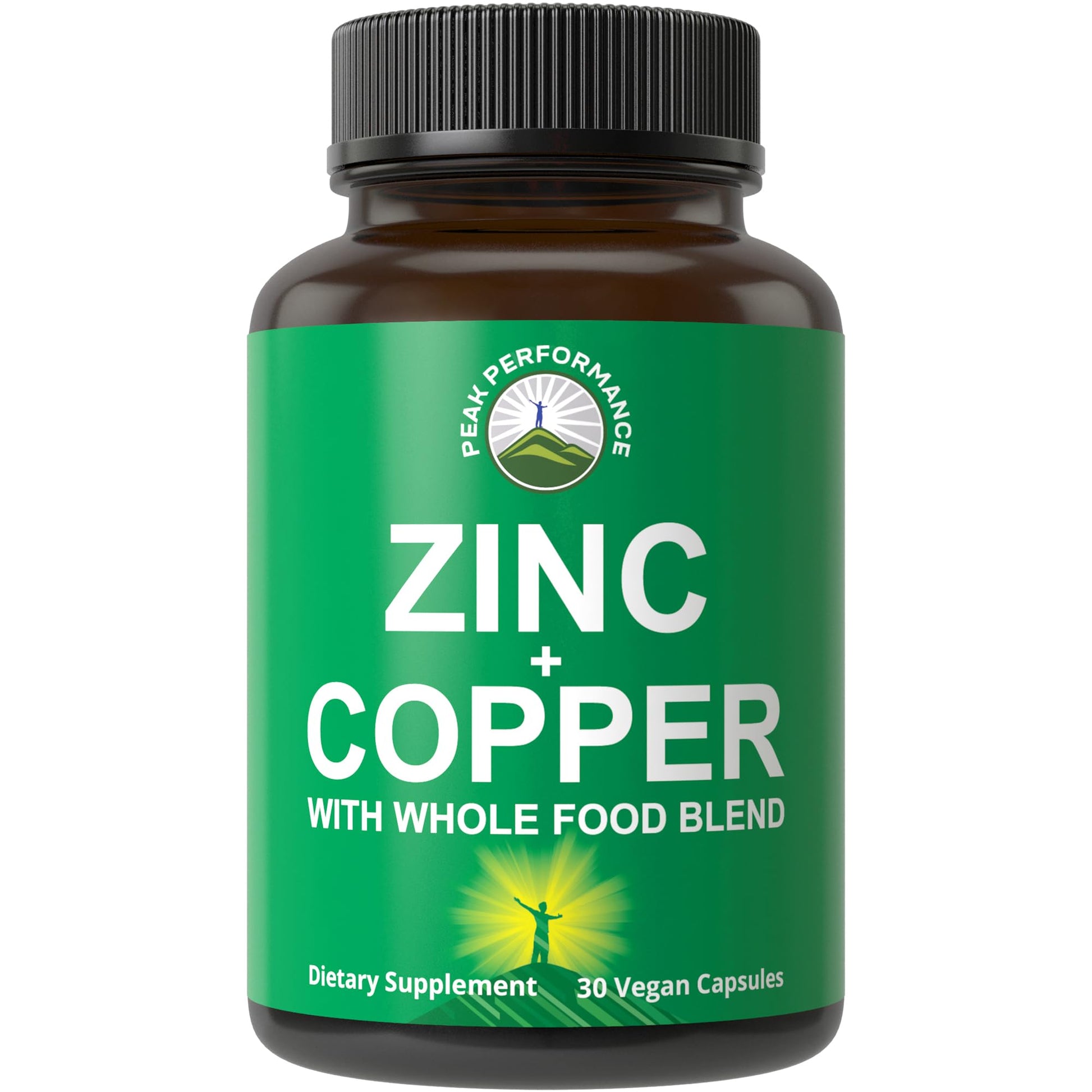 Zinc with Copper + Whole Food Blend of 25 Vegetables and Fruits for Max Absorption. Immune Support Supplement Capsules. Two Essential Minerals for Immunity. Zinc Vitamin Pills for Men and Women. - Maple Wellness Supplements