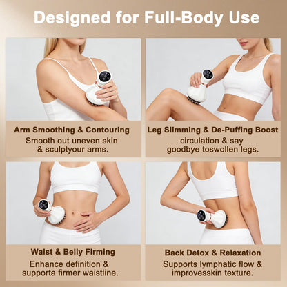 ZRCZRC Lymphatic Drainage Massager, Lymphatic Massager, Helps Reduce Stretch Marks & Cellulite, for Legs, Arms & Belly, Body Sculpting Machine with Microcurrent, Light, Heat & Vibration, White - Maple Wellness Supplements